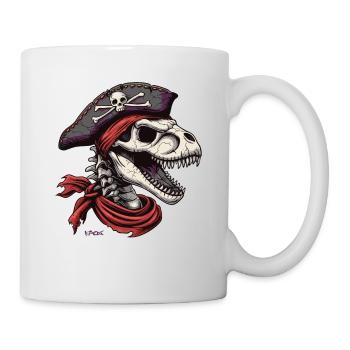Rex Goes On: Dino Skull Captain Pirate - Mug - white - Right