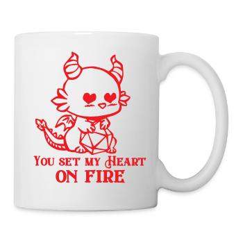 You set my Heart on fire RPG Valentines day - Mug - white - Right