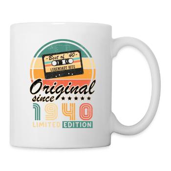Original 1940 Retro Vintage Jahrgang Geburtstag - Tasse - Weiß - Rechts