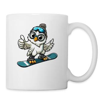 Owl Snowboarder Winter Adventure - Mug - white - Right