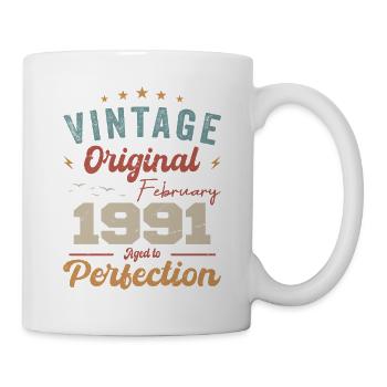 Born in February 1991 vintage 1991 Birthday - Mug - white - Right
