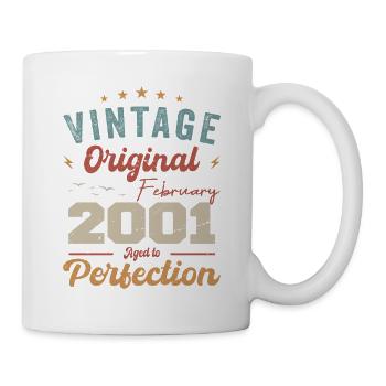 Né en février 2001 millésime 2001 Anniversaire - Mug blanc - blanc - Droite