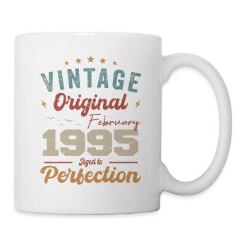Né en février 1995 millésime 1995 anniversaire - Mug blanc - blanc - Droite