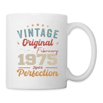 Né en février 1975 millésime 1975 anniversaire - Mug blanc - blanc - Droite