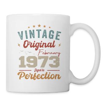 Geboren im Februar 1973 vintage 1973 Geburtstag - Tasse - Weiß - Rechts