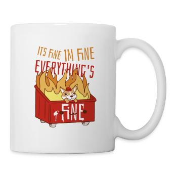 It's Fine Dog Dumpster Fire - Everything's Fine - Mug - white - Right