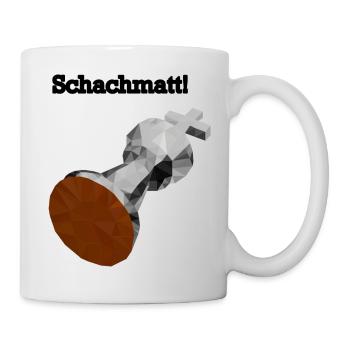 Schachmatt: Schachfigur König - Tasse - Weiß - Rechts