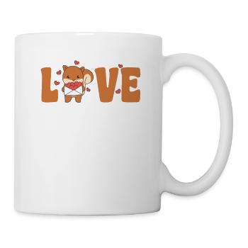 Eichhörnchen zum Valentinstag süße Tiere mit - Tasse - Weiß - Rechts