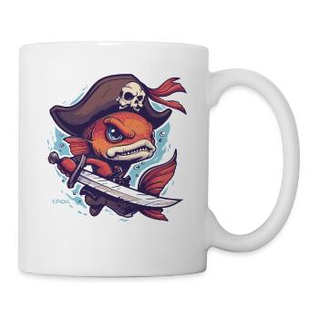 Capitaine Goldfish : Le poisson pirate - Mug blanc - blanc - Droite