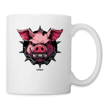 Das mächtige Gothic Schwein - Tasse - Weiß - Rechts
