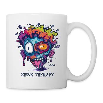 Thérapie de choc : Visage aux couleurs folles - Mug blanc - blanc - Droite