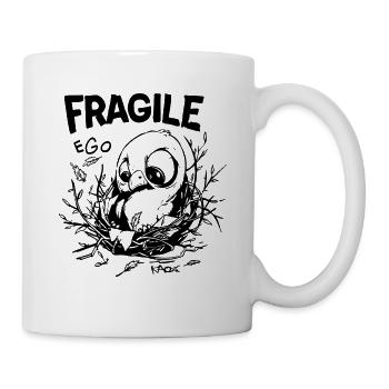 Fragiles Ego: Nest, Warmes Küken - Tasse - Weiß - Rechts