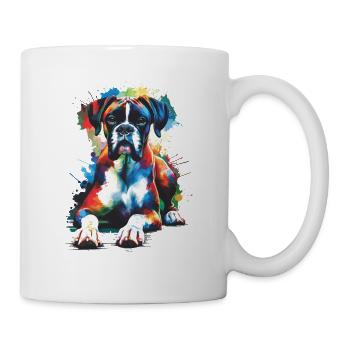 Coloré Splash Art Boxer chien boxers - Mug blanc - blanc - Droite