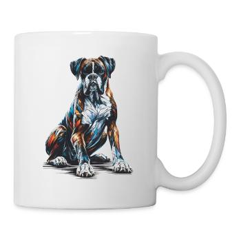 Polygon Art Boxer Hund Boxer - Tasse - Weiß - Rechts