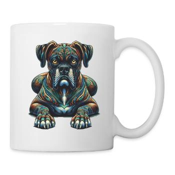 Mandala Art Boxer Hund Boxer - Tasse - Weiß - Rechts