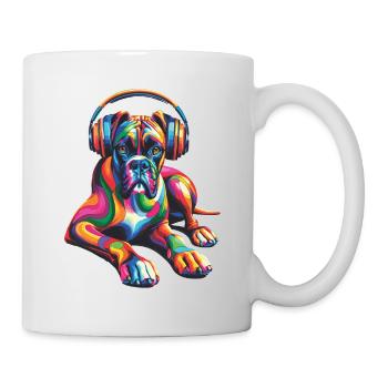 Coloré Pop Art casque Boxer chien Boxers - Mug blanc - blanc - Droite