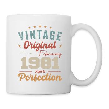 Born in February 1981 vintage 1981 Birthday - Mug - white - Right