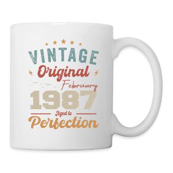 Born in February 1987 vintage 1987 birthday - Mug - white - Right