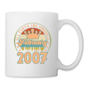 Februar 2007. Februar 2007 Geburtstagsgeschenk. - Tasse - Weiß - Rechts