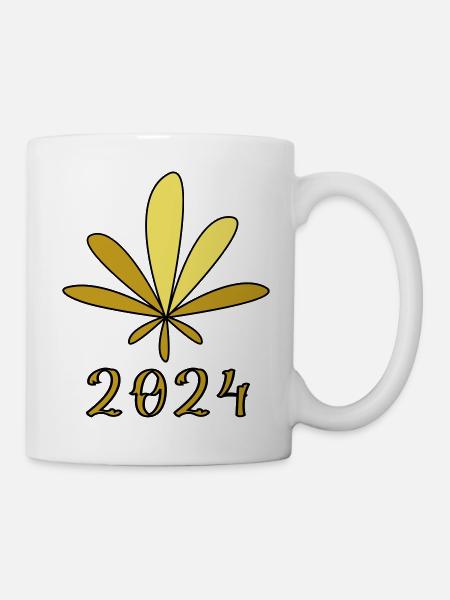 Hanf Blatt - Tasse - Weiß