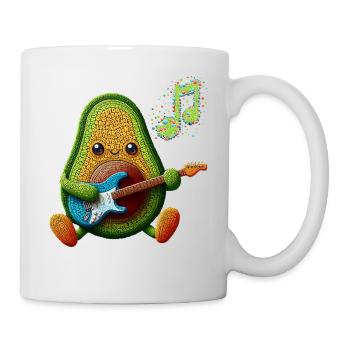 GESCHMACK UND MUSIK, AVOCADO SPIELT E-GITARRE - Tasse - Weiß - Rechts