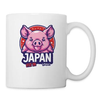 Fett in Japan: Molliges Schweinchen - Tasse - Weiß - Rechts