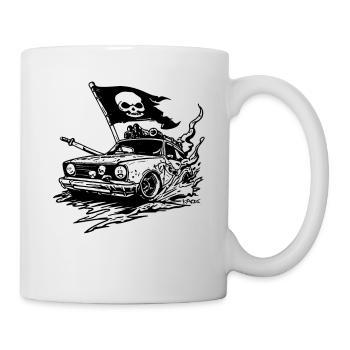 Trooper Retro Sports Car Pirate Car - Mug - white - Right