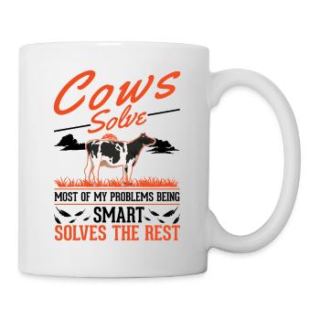 Vache cadeau agriculteur éleveur de bovins vaches - Mug blanc - blanc - Droite