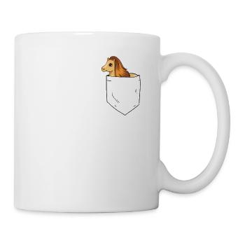 Shetland Pony In Brusttasche - Tasse - Weiß - Rechts
