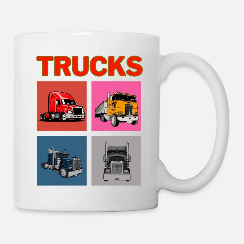 Camions - Mug blanc - blanc