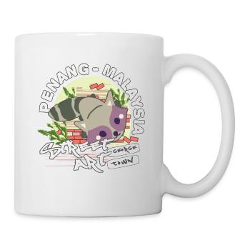 Waschbär Graffiti - Tasse - Weiß - Rechts
