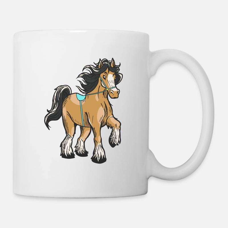 Cavalier D’équitation Cavalier Enfant Poney - Mug blanc - blanc