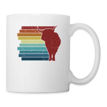 Retro Highland vache éleveur de bovins écossais - Mug blanc - blanc - Droite