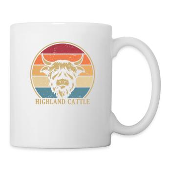 Retro Highland vache éleveur de bovins écossais - Mug blanc - blanc - Droite