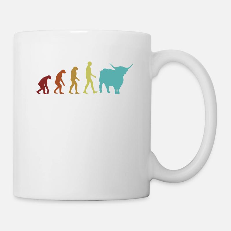 Highland Cattle Evolution Highland Cow Highland - Mug - white