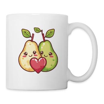 Birne Paar Liebe Herz Valentinstag - Tasse - Weiß - Rechts