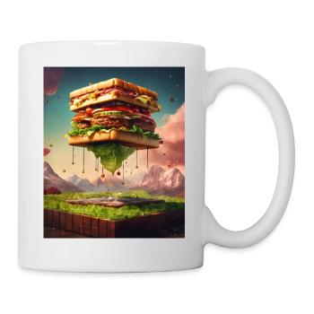 3D Burgerwürfel: Digitale Kunst - Tasse - Weiß - Rechts