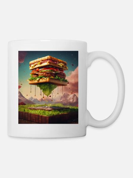 3D Burgerwürfel: Digitale Kunst - Tasse - Weiß