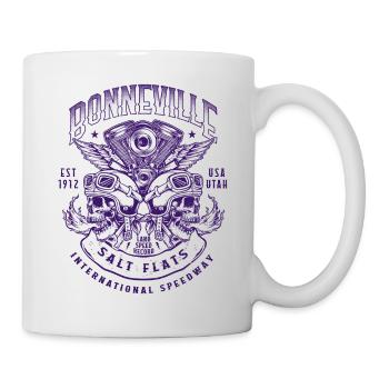 Bonneville Salt Flats Motorradrennen Vintage - Tasse - Weiß - Rechts