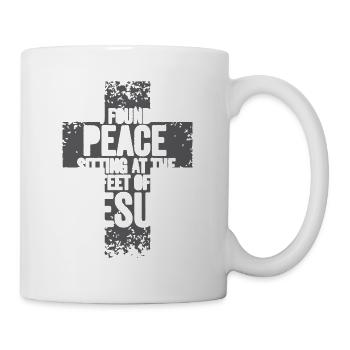 J’ai trouvé la paix assis aux pieds de Jésus - Mug blanc - blanc - Droite