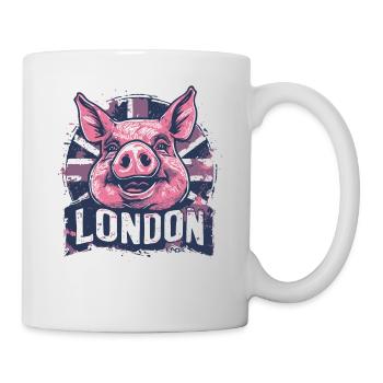 Britische Flagge London Schwein - Tasse - Weiß - Rechts