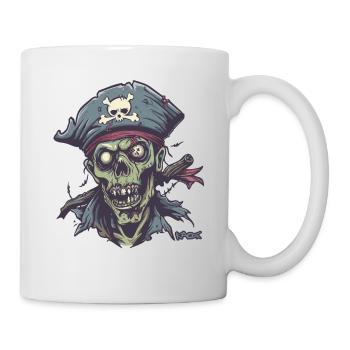Der untote Zombie Pirat - Tasse - Weiß - Rechts