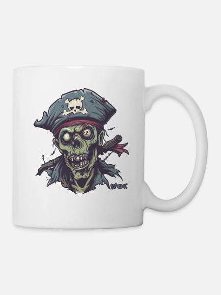 Der untote Zombie Pirat - Tasse - Weiß