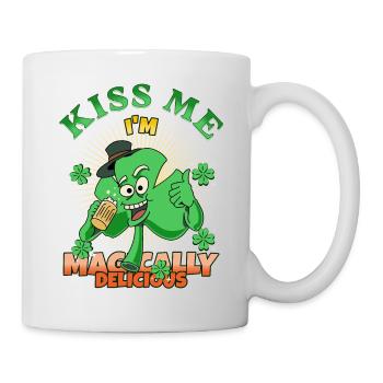 Kiss Me I'm Magically Delicious Funny Irish Quote - Mug - white - Right