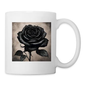 Schwarze Rose Kunstbild - Tasse - Weiß - Rechts