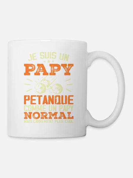 Je Suis Un Papy Pétanque - Mug blanc - blanc