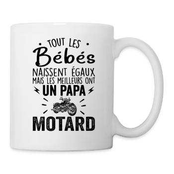 Babys haben am besten einen Biker-Papa - Tasse - Weiß - Rechts