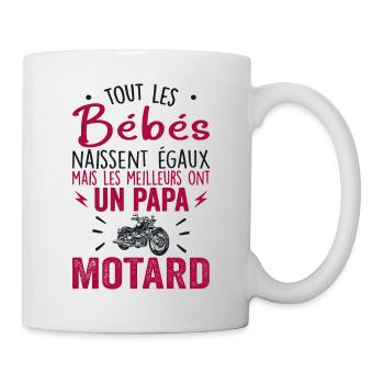 Babys haben am besten einen Biker-Papa - Tasse - Weiß - Rechts