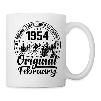 1954 February Original: 70 Years Anniversary Gift - Mug - white - Right