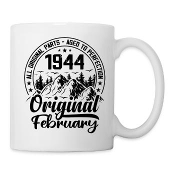 1944 Februar Original: Geschenk zum 80-jährigen Jubiläum - Tasse - Weiß - Rechts